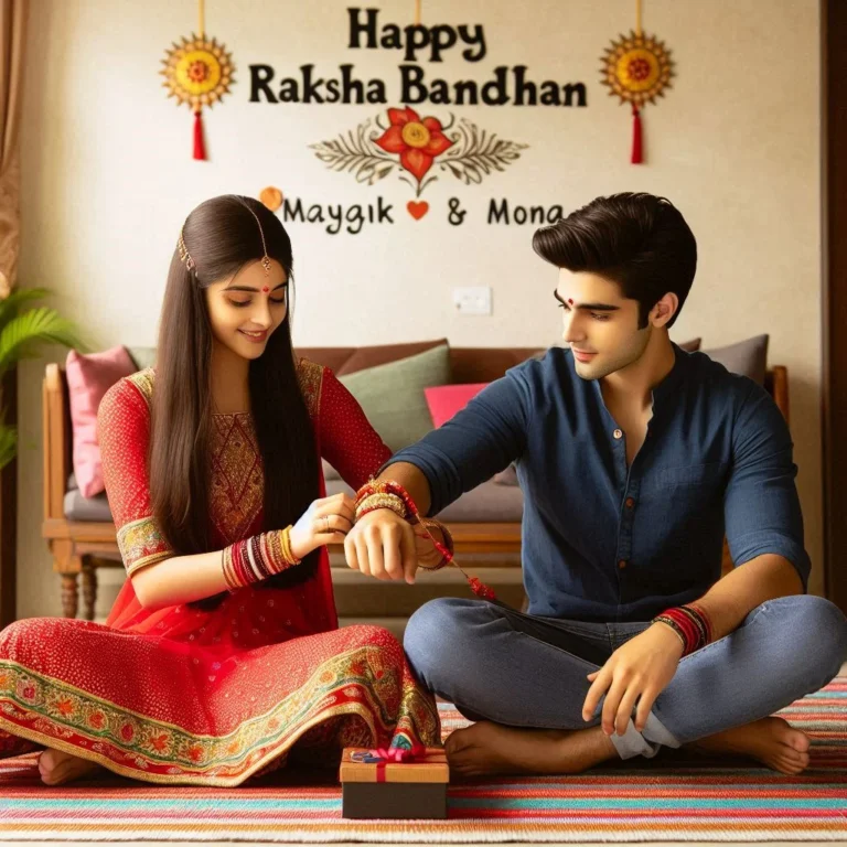 Happy Raksha Bandhan mayank & mona name images