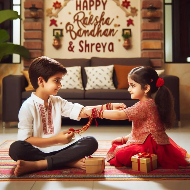 Happy Raksha Bandhan kunal & shreya name images
