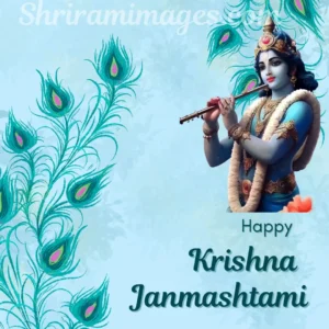 Blue Minimal Simple Happy Krishna Janmashtami Instagram Post Happy Krishna Janmashtami images