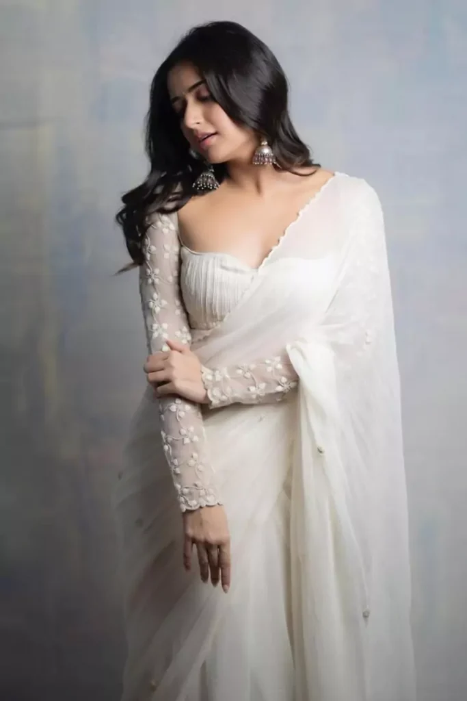 Cute actress Ashika Ranganath images in white share